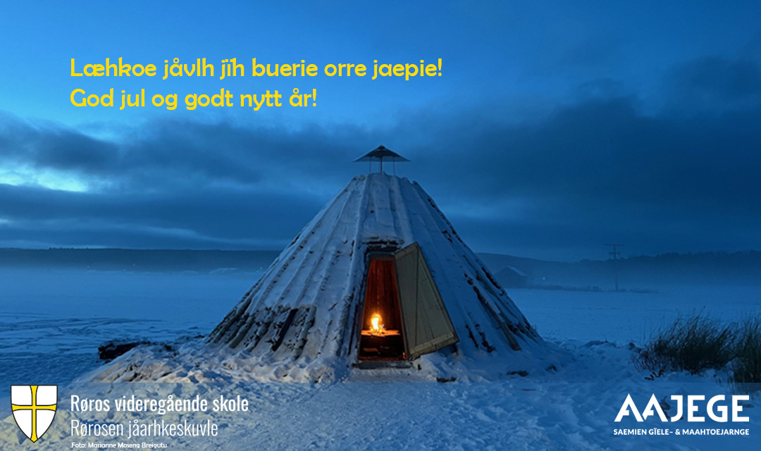 Læhkoe jåvlh jïh buerie orre jaepie/ God jul og godt nytt år!